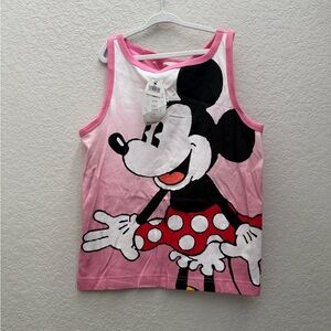 Disney Minnie Mouse Tank Top Pink Graphic Walt Disney World Y2K Adult Small NWT